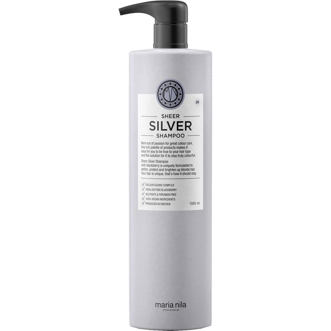 Maria Nila, Shampoo, Care & Style - Sheer Silver Shampoo (1000 ml, Flüssiges Shampoo)
