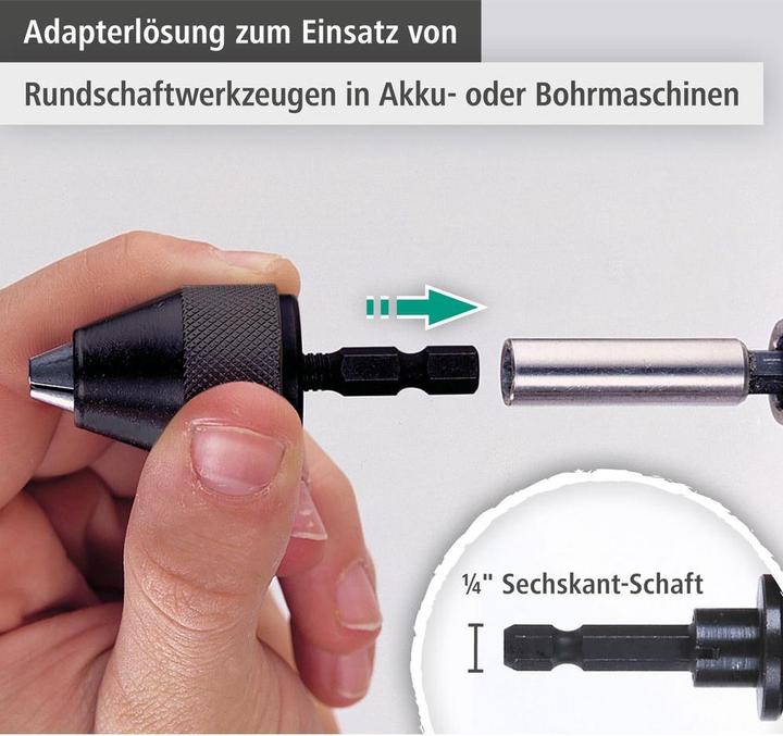 Immagine prodotto wolfcraft 1 mandrino per trapano da 6,5 mm con gambo da 6 kt. gambo