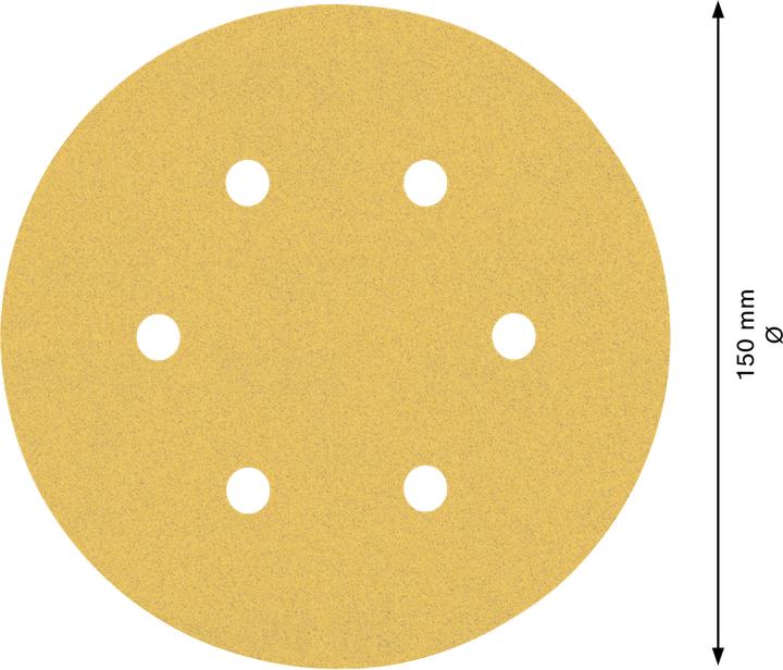 Actual product image Bosch Professional Zubehör Expert C470 Sandpaper set for random orbital sander, 150 mm, 6 holes, G 60/120/240, 6 pcs. (60, 120, 240)