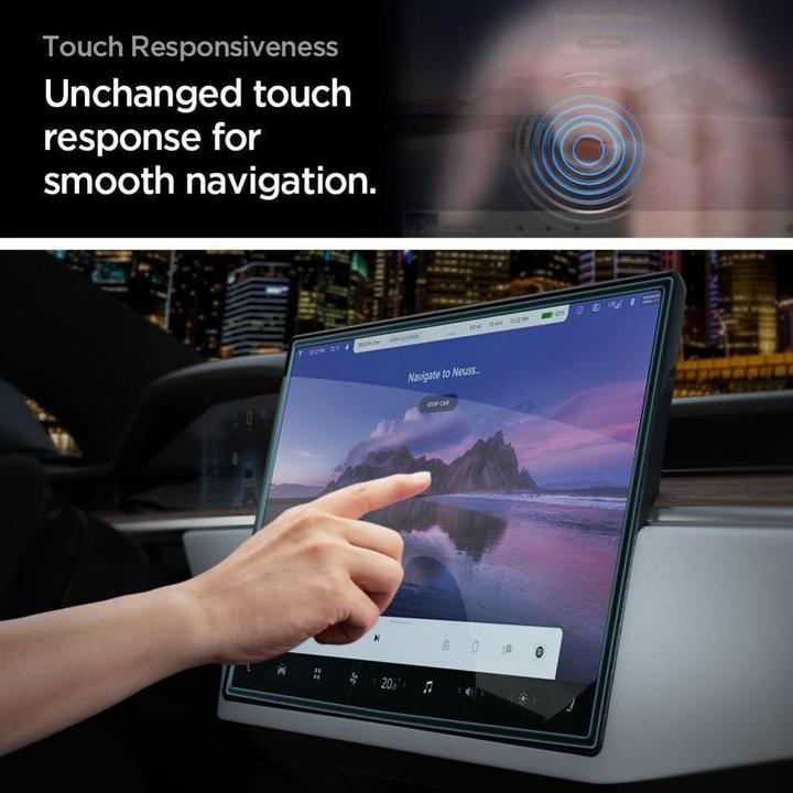 Actual product image Spigen Glass FC Tesla Model X 2022/ Model S 2021 "EZ FIT" szkło hartowane AGL04688 (1 pcs., Tesla Model X)