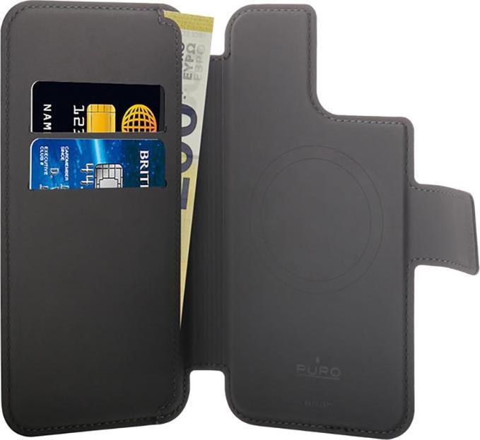 Image du produit Puro Folio MagSafe Case - Étui pour iPhone 14 Plus / 12 Pro Max (czarny) (Apple iPhone 12 Pro Max, Apple iPhone 14 Plus)