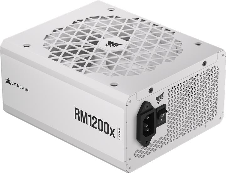 Actual product image Corsair RMx Shift White Series, RM1200x Shift White, 1200 Watt, 80 PLUS GOLD Certified, Fully Modular Power (1200 W)