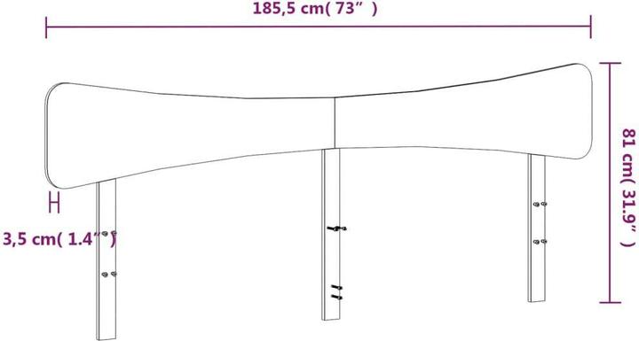 Image du produit vidaXL Kopfteil (185.50 x 3.50 x 81 cm)