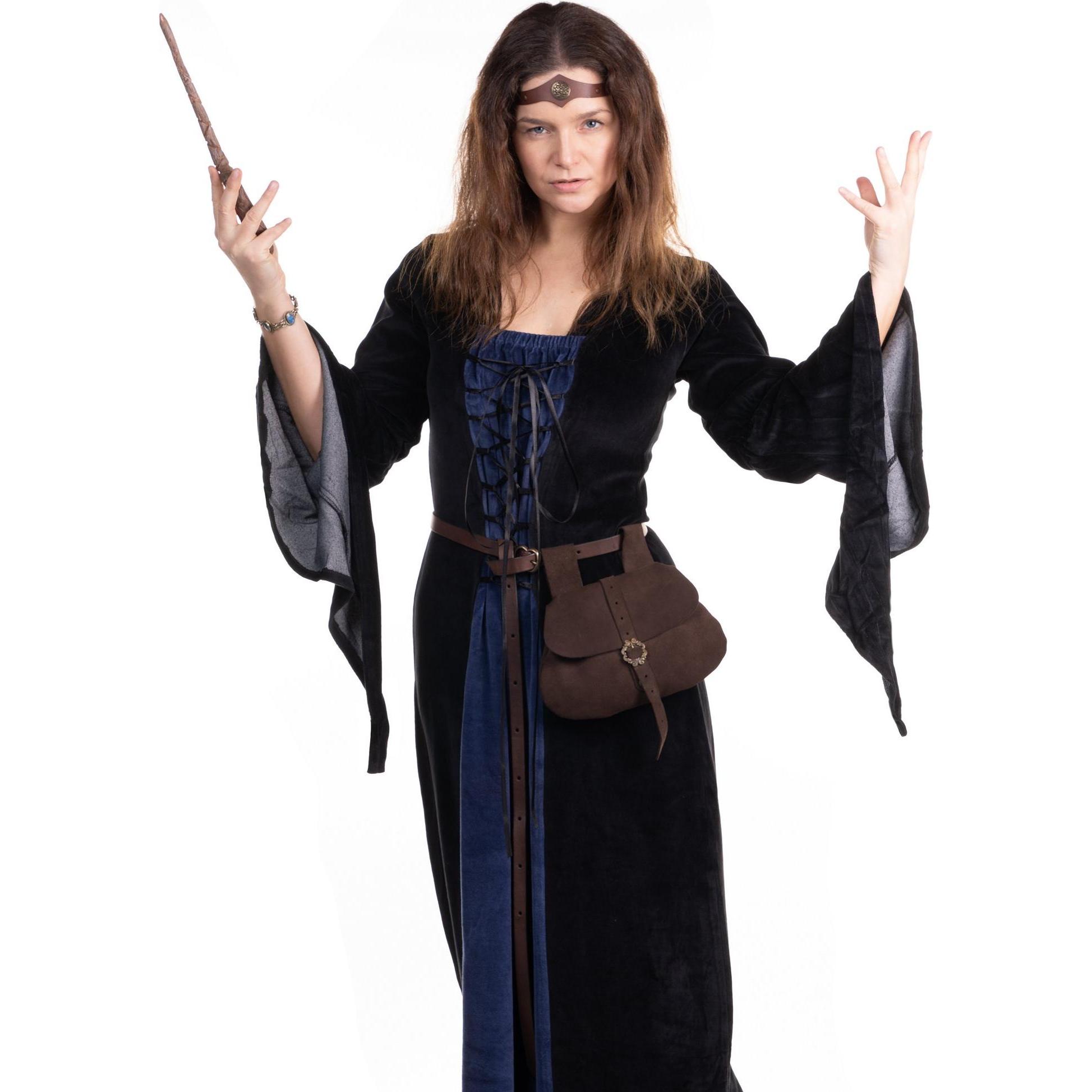 Metamorph Schwarz-blaues Hexenkleid (L)