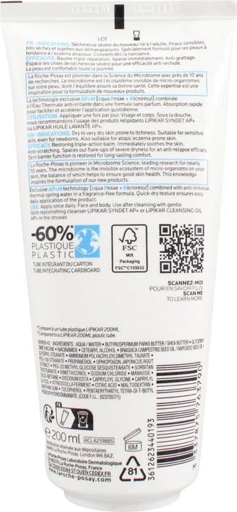 Produktbild La Roche Posay LIPIKAR Baume AP+M: Beruhigende Bodylotion für trockene und zu Neurodermitis neigende Haut (Körpercreme, 200 ml)
