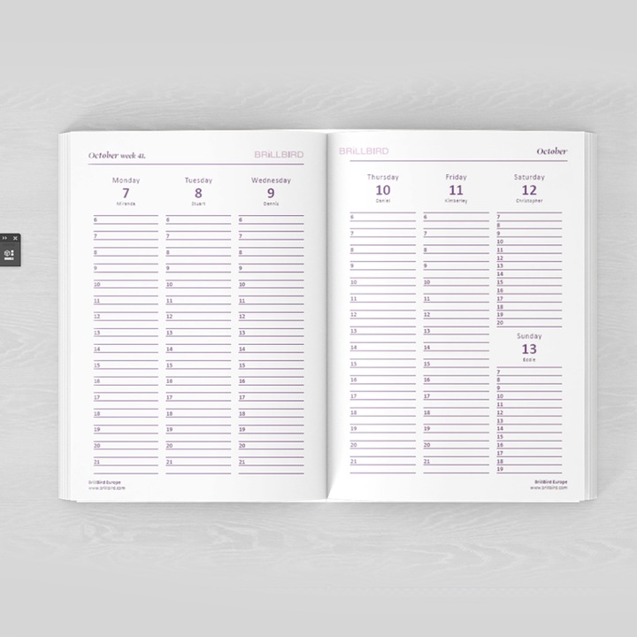 BrillBird Calendar Agenda English 2025 (English)