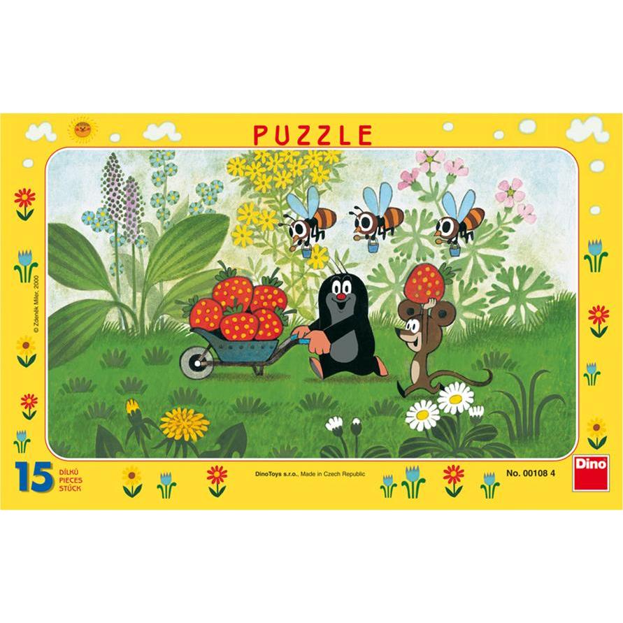 Dino Puzzle talpa e fragole 15 pezzi (15 pezzi)