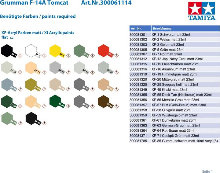 Actual product image Tamiya Grumman F-14A Tomcat