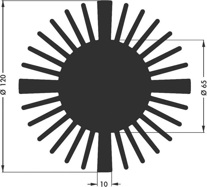 Image du produit Fischer Elektronik 10021863 SK 599 20 SA Dissipateur de chaleur pour LED 2.1 K/W (Ø x H) 120 mm x