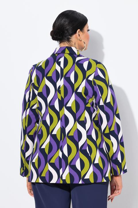 Image du produit Ulla Popken Blazer point de Rome, col à revers et motif graphique (42, 44)
