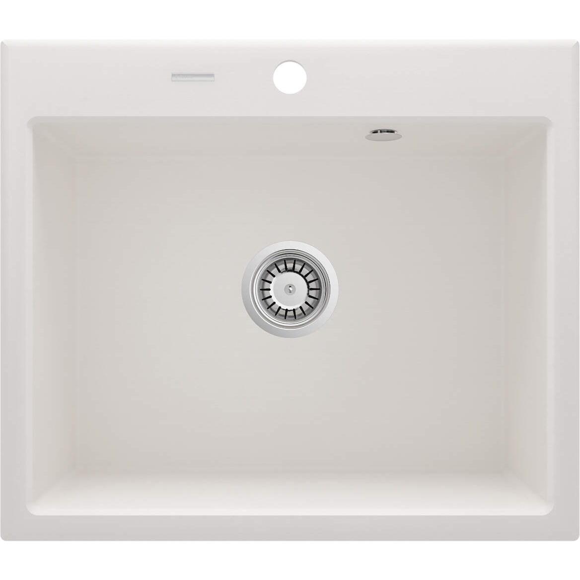 Deante Nero Lavello, Zlewozmywak Zlewozmywak Andante Alabaster Granit + Salvaspazio (Lavello Sottopiano, 64 Cm, 50 Cm)