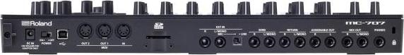 Actual product image Roland MC-707 Groovebox with stand black
