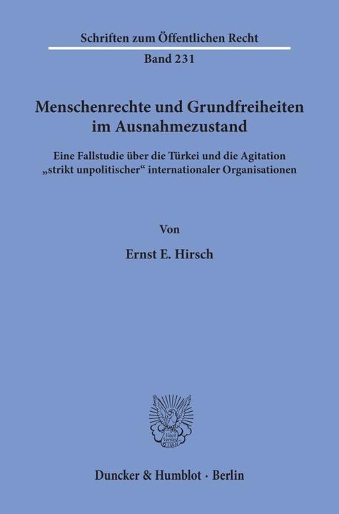 Produktbild Menschenrechte und Grundfreiheiten im Ausnahmezustand (Deutsch, Ernst E. Hirsch, 1974)