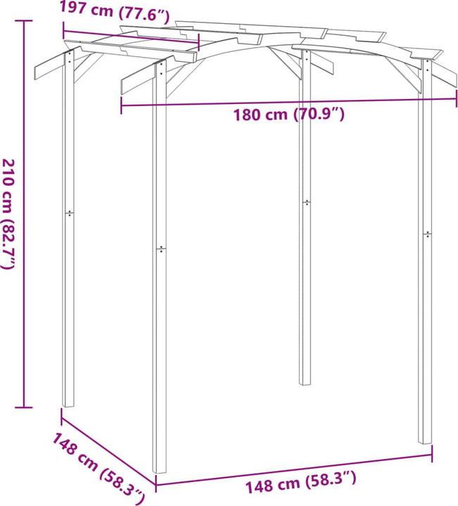 Produktbild vidaXL Pergola (197 cm, 180 cm)