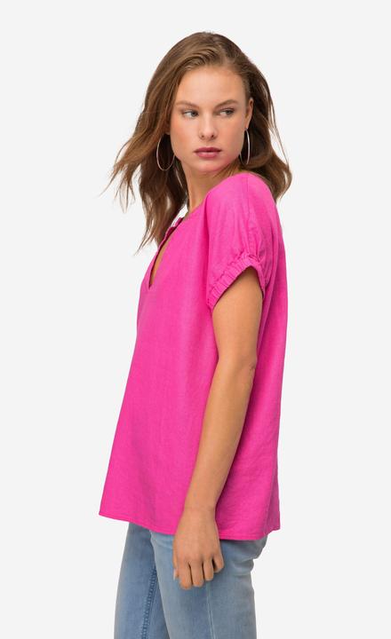 Immagine prodotto Laurasøn Leinenmix-Bluse, Tunika-Ausschnitt, elastischer Halbarm-Abschluss (M)