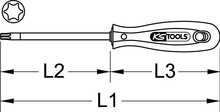 Produktbild KS Tools Lenkstockverkleidung Schraubendreher für Torx-Schrauben (Pin-torx)