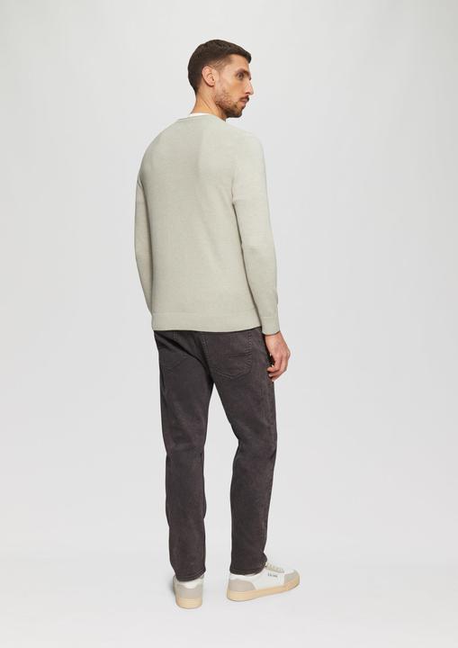 Actual product image s.Oliver Strickpullover Strickpullover mit Strukturmix und Logo-Patch (L, XL)