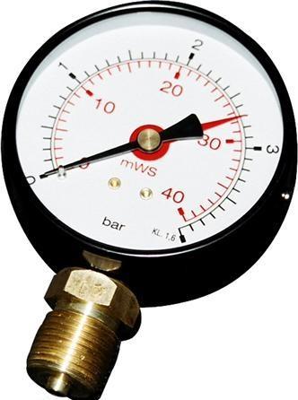 Produktbild Erik Faergemann Manometer 1/2XØ80 0-6 bar/0-60 MVS, nedadrettet studs