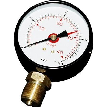 Watts Manometer ø80 X 1/2 0-4 Bar Nedadvendt Tilslutning Til Varmeanlaeg, Zubehör Heizen