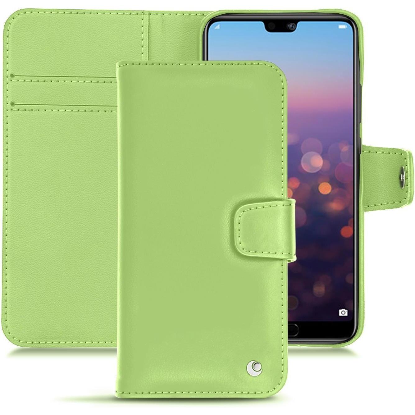 Noreve Lederschutzhülle Wallet (Huawei P20), Smartphone Hülle, Grün