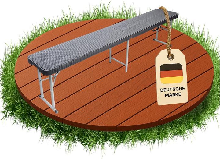 Image du produit Dönges Klappbare Bierbank in Rattan-Design 183x30x43cm