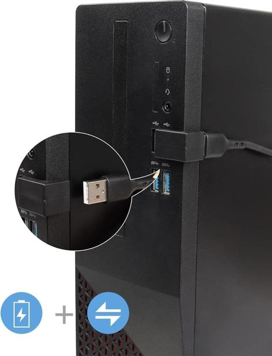 Produktbild PowerGuard USB-A zu USB-A 180 Grad Winkel U-Form nach unten Adapter (male/female) (USB 3.1)