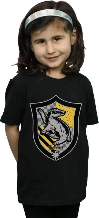 Actual product image Girls Hufflepuff Crest Flat Cotton T-Shirt (152, 158)