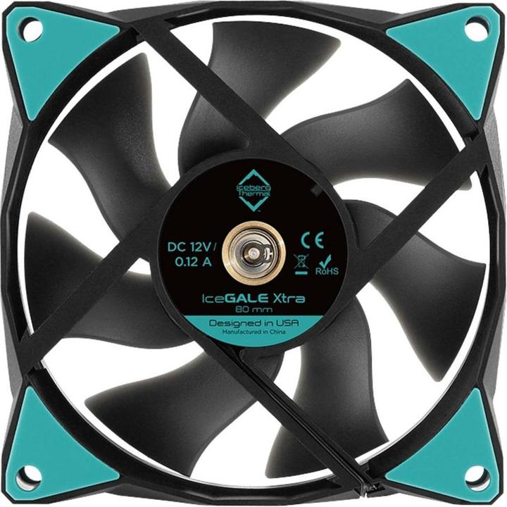 Produktbild Iceberg Thermal IceGALE Xtra Computergehäuse Ventilator 8 cm Schwarz 1 Stück(e) (80 mm, 1 x)