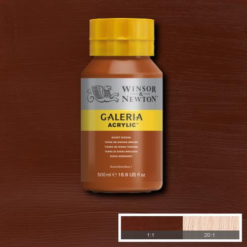 Actual product image Winsor & Newton Galeria Acrylic 500Ml Burnt Sienna 074 (Burnt Sienna, 500 ml)