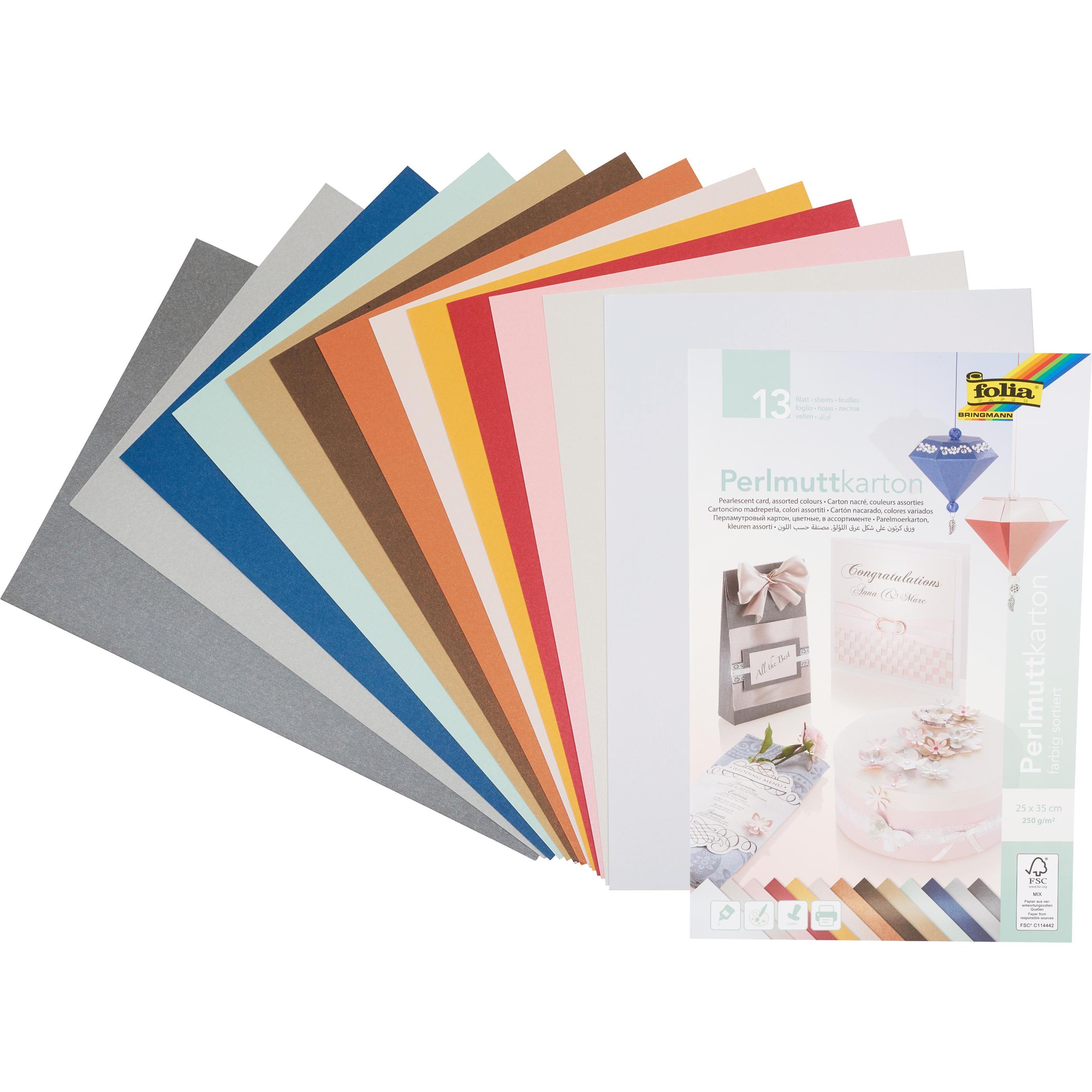 Thumbnail - Magni, Bastelpapier, Perlmuttkarton 13 Blatt 25x35cm, 250 g/m² (250 g/m², 13 x)