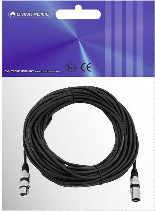 Actual product image Omnitronic XLR connection cable cable 3pin 20m sw (20 m, XLR)