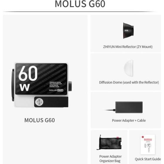Thumbnail - Zhiyun Molus G60 (Studioleuchte), Dauerlicht, Schwarz