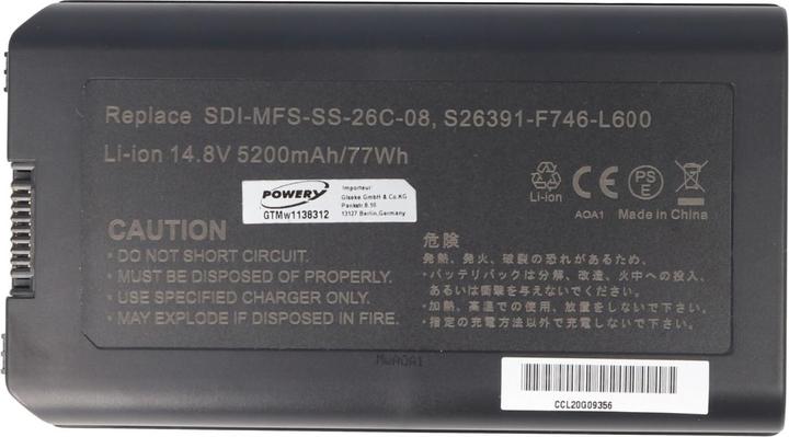 AccuCell Battery Fujitsu-Siemens SDI-MFS-SS-26C-08, SDI-MFS-SS-26C-08 (8 cubicles, 5200 mAh)