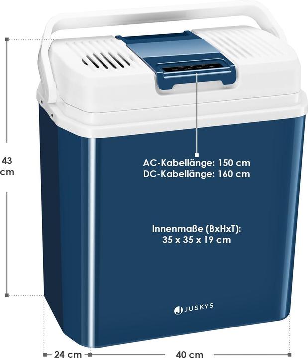 Image du produit Juskys Kühlbox Nordpol 24 Liter - Blau (24 l)