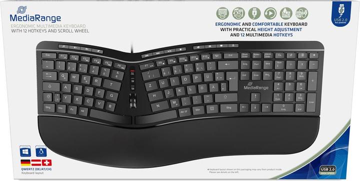 Actual product image MediaRange ergon. Multimedia keyboard 124 Ta. Scr-wheel black (DE, Cable)