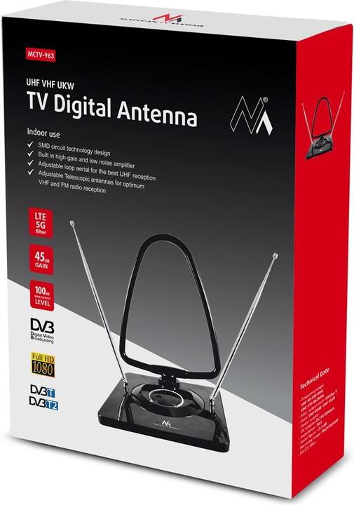 Produktbild Maclean MCTV-963 MCTV-963 Videoantenne (Zimmerantenne, 45 dB, DVB-T / -T2)