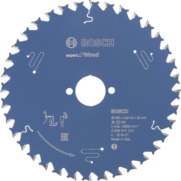 Immagine prodotto Bosch Professional Zubehör Lama circolare Expert per legno, 180 x 30 x 2,6 mm, 36