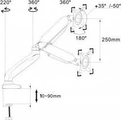 Actual product image Art L-17GD flat panel desk mount (32 inch) screws (Table, 32")