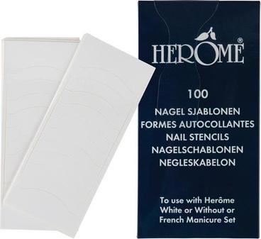 Herome Nail Stencils Tool to Draw Beautiful Even White-Tips for French Manicure 100pcs (Nail styling set)