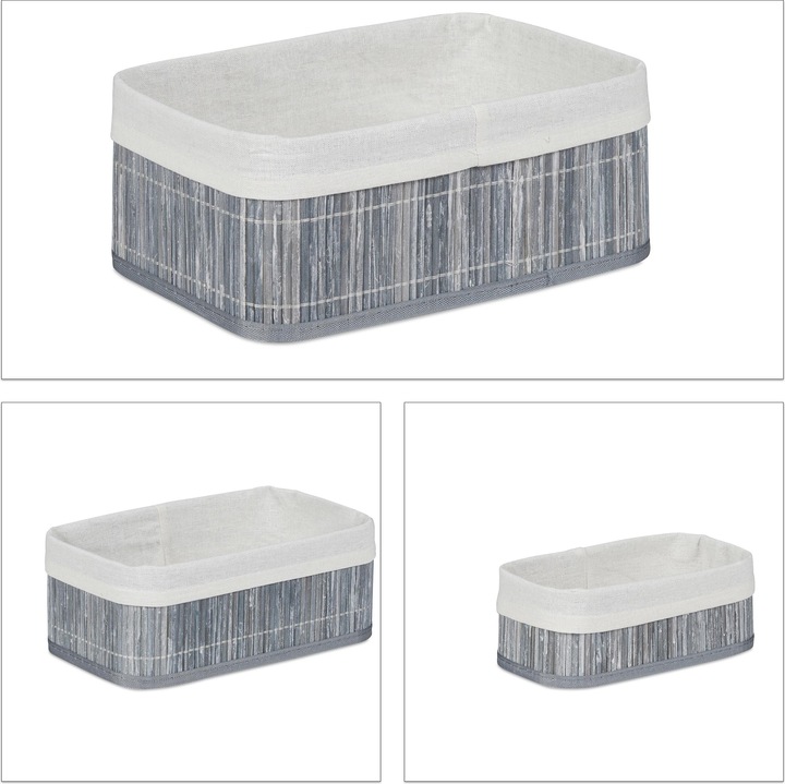Produktbild Relaxdays Aufbewahrungskorb (3 x, 30 x 20 x 12.5 cm)