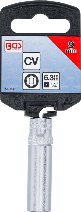 Actual product image BGS Socket, Super Lock, deep 6.3 mm (1/4") Drive 9 mm (9 mm)