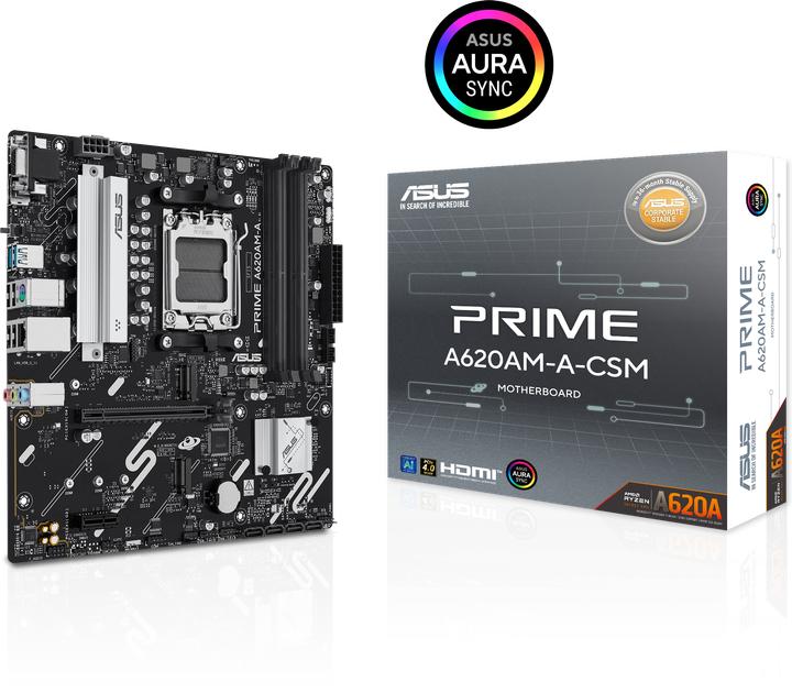 Produktbild ASUS MB PRIME A620AM-A-CSM (AM5, AMD A620, mATX)
