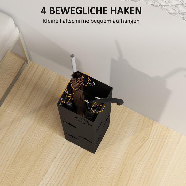 Image du produit Homcom Schirmhalter Stahl Schwarz (15,5 x 15,5 x 49 cm)