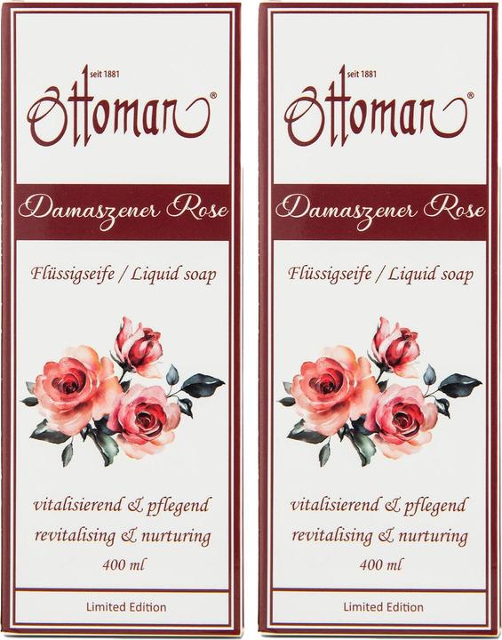 Ottoman 2er-Set Rose Flüssigseife, 400ml, sanfte Reinigung für Ihre Hände (Flüssigseife, 400 ml)