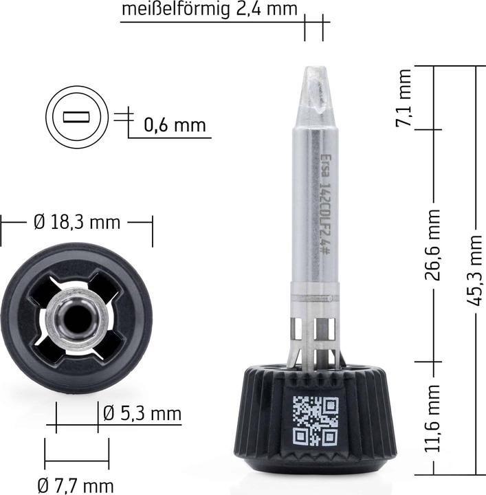 Actual product image 0142CDLF24/SB Soldering tip Tip size 2.40 mm Contents 1 pc. (Soldering tip)