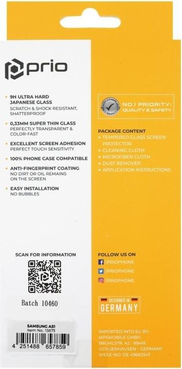 Immagine prodotto prio Vetro di protezione del display per Samsung A51 trasparente (1 Pezzo/i, Samsung Galaxy A51, Samsung Galaxy A51 5G)