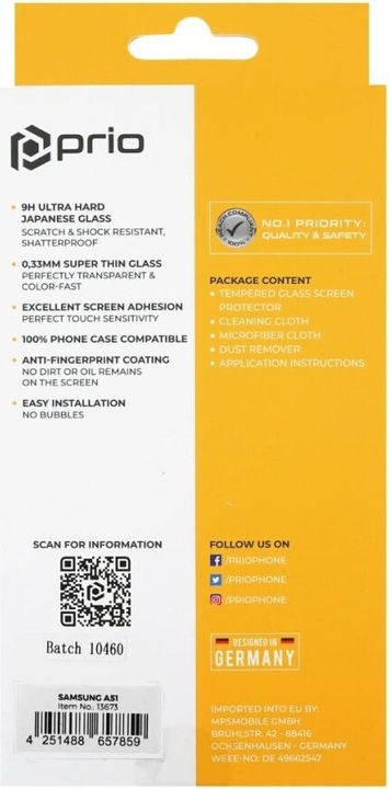 Produktbild prio Displayschutzglas für Samsung A51 transparent (1 Stück, Samsung Galaxy A51, Samsung Galaxy A51 5G)
