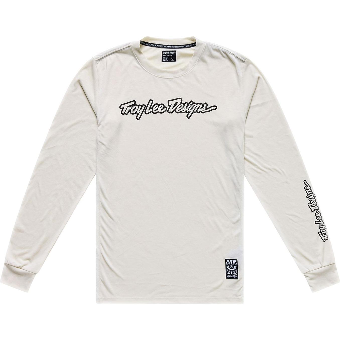 Troy Lee Designs, Uomini, Maglia ciclismo, Skyline Ride LS Tee, Signature, pumice, XXL (XXL), Beige, XXL