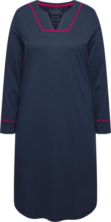 Immagine prodotto Ulla Popken Camicia da notte con modal, bordura, scollo a V e maniche lunghe (56)
