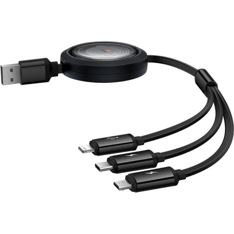 Thumbnail - Baseus Free2Draw Series USB-A zu USB-C / Lightning / MicroUSB (1.10 m, USB 3.2 Gen 1), USB Kabel